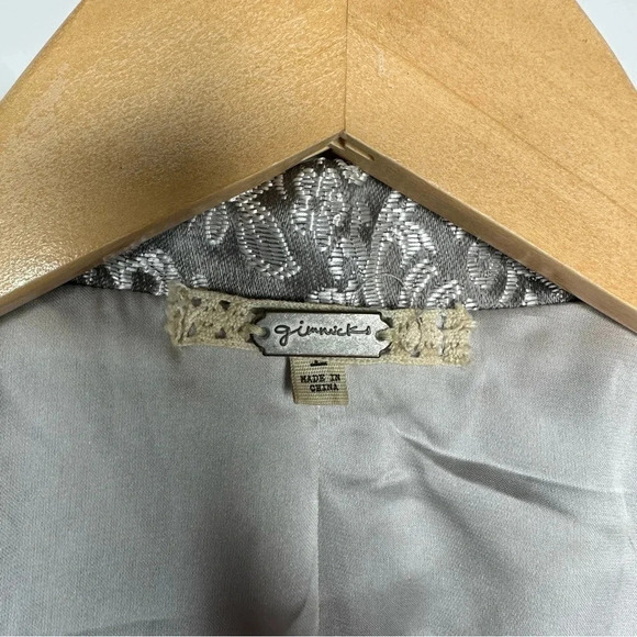 Gimmicks Buckle Silver Embroidered Damask One Button Blazer Size Large - Picture 6 of 10